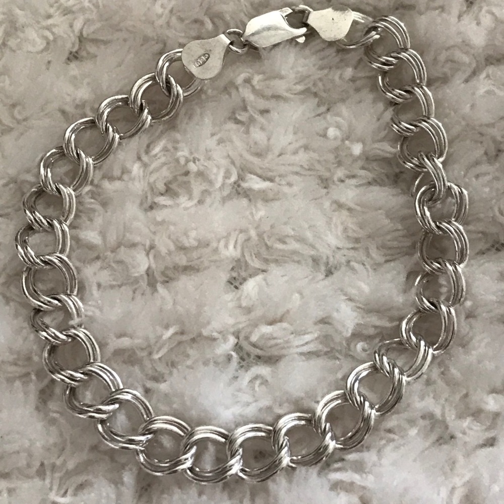 Vintage Sterling Double Cable Chain Bracelet